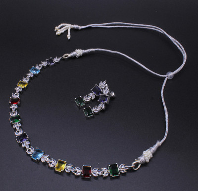 Glimmer Soul Copper Silver Multicolor Jewellery Set(Pack of 3)