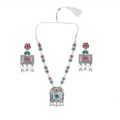 Lathar Alloy Maroon Jewellery Set(Pack of 1)