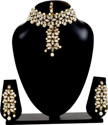 Beauty Tresure Brass, Copper Gold-plated White Jewellery Set(Pack of 1)