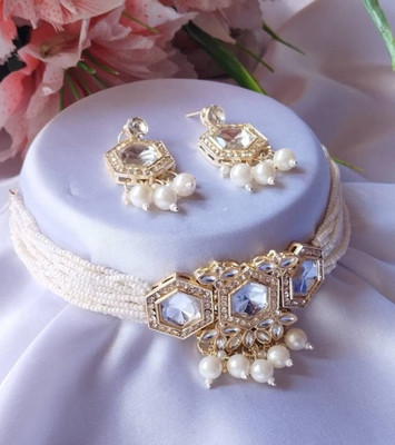 amulet aura Alloy Gold-plated White, Gold Jewellery Set(Pack of 2)