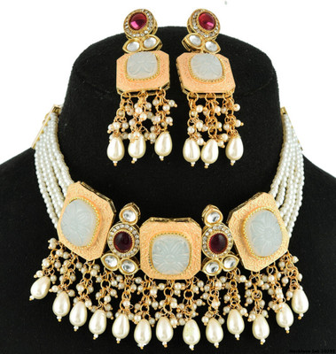 GEODE DELIGHT Copper Gold-plated Multicolor Jewellery Set(Pack of 4)