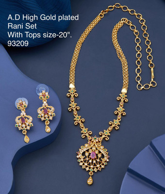 RV Fashion Hub Copper Gold-plated Multicolor Jewellery Set(Pack of 1)