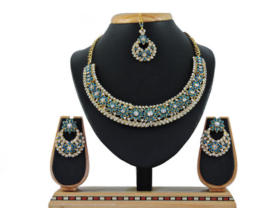 VATSALYA creation Alloy Gold-plated Turquoise Jewellery Set(Pack of 1)