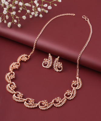 Riventha Alloy Rose Gold Jewellery Set(Pack of 1)