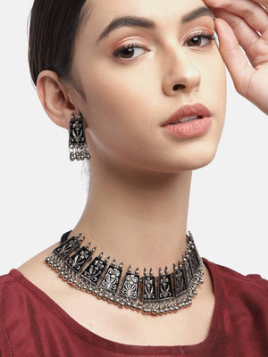 Gauri FashionHub Alloy Black Jewellery Set(Pack of 1)