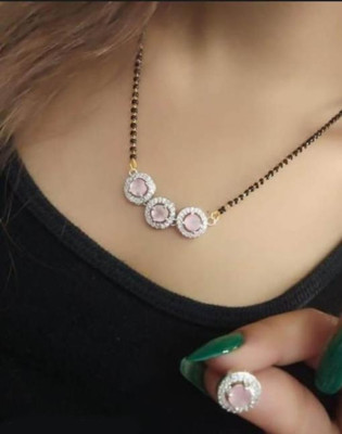 Vitthalesh Alloy Silver Pink Jewellery Set(Pack of 1)