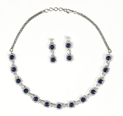 house of common Brass Rhodium Blue, Silver Jewellery Set(Pack of 1)