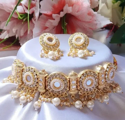 amulet aura Alloy Gold-plated White, Gold Jewellery Set(Pack of 1)