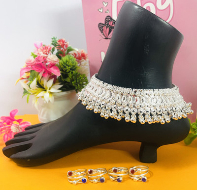 SONU SELECT Alloy Silver Silver Jewellery Set(Pack of 6)