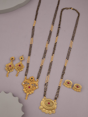 bhanu diam Alloy Gold-plated Multicolor Jewellery Set(Pack of 1)