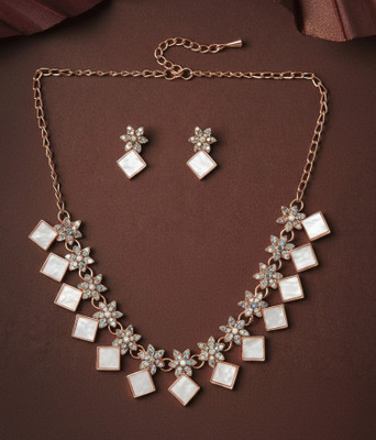 Meira Jewellery Alloy Rose Gold Jewellery Set(Pack of 3)