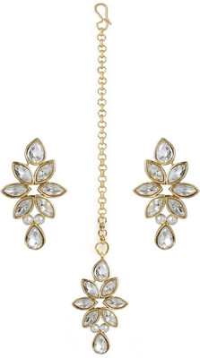 Oomph Alloy Gold-plated Gold, White Jewellery Set(Pack of 2)