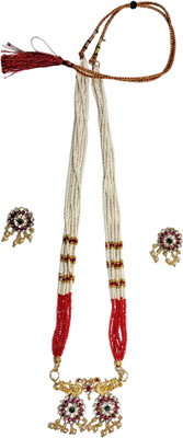 Hemshail Alloy Brass Red Jewellery Set(Pack of 3)