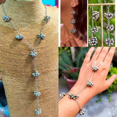 ISLANA Alloy Silver Jewellery Set(Pack of 3)