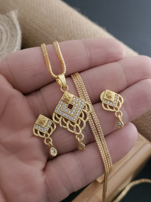 OmKrishiv Brass Gold-plated Gold Jewellery Set(Pack of 3)