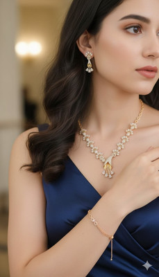 Umika collections Metal Gold-plated Rose Gold Jewellery Set(Pack of 1)