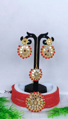 catalyst venture Alloy Gold-plated Red Jewellery Set(Pack of 1)