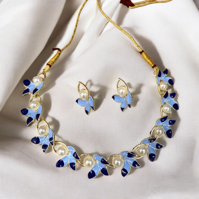 Rukma Alloy Gold-plated Multicolor Jewellery Set(Pack of 3)