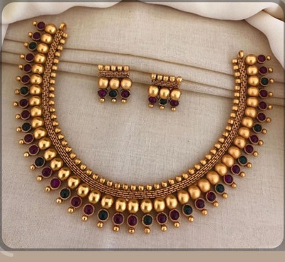 AARIYA Copper Gold-plated Multicolor Jewellery Set(Pack of 1)