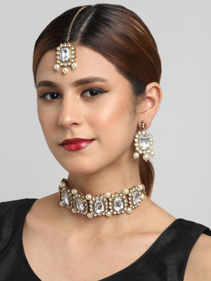 YouBella Alloy Gold-plated Gold Jewellery Set(Pack of 2)