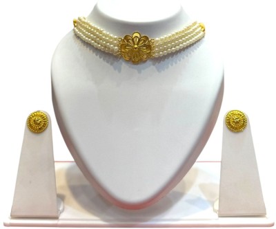 RNJewels Alloy Gold, White Jewellery Set(Pack of 1)