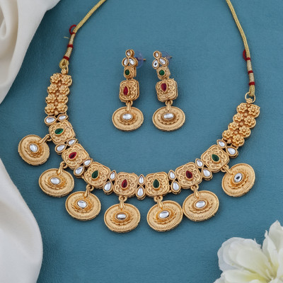 jivara jewel Brass, Copper Gold-plated Rose Gold Jewellery Set(Pack of 1)