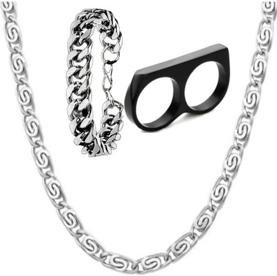 Vipunj Brass Silver Multicolor Jewellery Set(Pack of 3)
