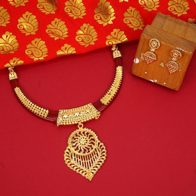 RAMDEV ART FASHION JEWELLERY Brass Gold-plated Multicolor Jewellery Set(Pack of 1)