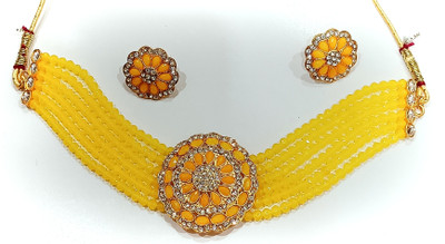 Vinayak Collection Dori Yellow Jewellery Set(Pack of 1)