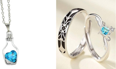 ruby collection Alloy Blue, Silver Jewellery Set(Pack of 2)