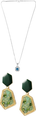 Gauri Fashions Stone Silver, Green Jewellery Set(Pack of 1)