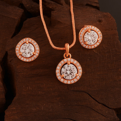 Admier Brass Sterling Silver Brown Jewellery Set(Pack of 1)