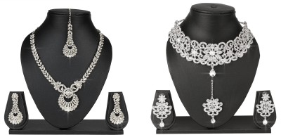 maayeri JEWELS Alloy Rhodium Silver Jewellery Set(Pack of 1)