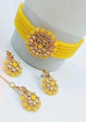 Queen Art Alloy Gold-plated Yellow Jewellery Set(Pack of 1)