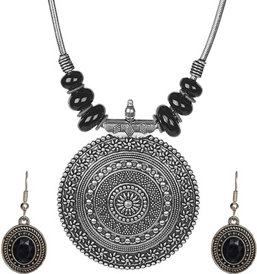 Muccasacra Stone, Oxidised Silver, Sterling Silver, Alloy Black, Silver Jewellery Set(Pack of 1)