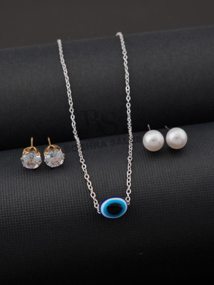 BOGHRA SALES Brass, Silver, Alloy Gold-plated, Silver, Rhodium Silver Jewellery Set(Pack of 1)