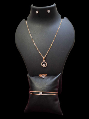 Krishna Creation Alloy Copper Rose Gold Jewellery Set(Pack of 1)