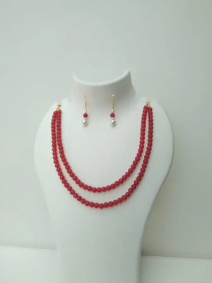 draky jewels Glass Red Jewellery Set(Pack of 1)