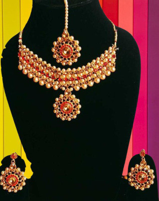malabar Mother of Pearl Gold-plated Multicolor Jewellery Set(Pack of 1)
