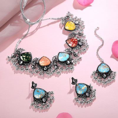 Atasi International Alloy Black Silver Silver, Multicolor Jewellery Set(Pack of 2)