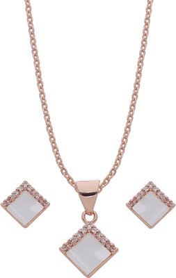 jivaas collection Brass Gold-plated Rose Gold Jewellery Set(Pack of 3)