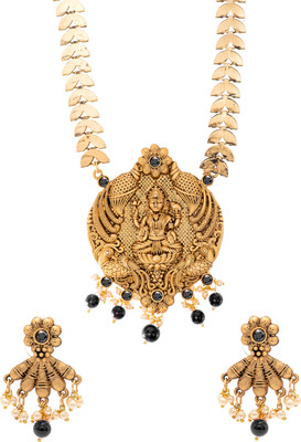 Shining Jewel Brass Brass Black Jewellery Set(Pack of 3)