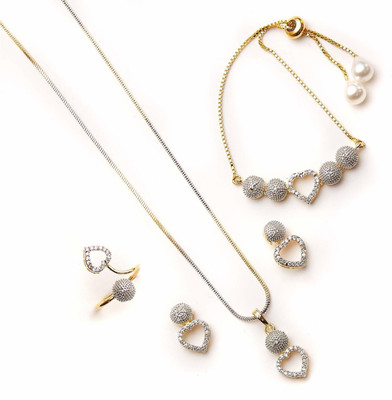 M Creation Alloy Gold-plated Silver, Gold Jewellery Set(Pack of 1)