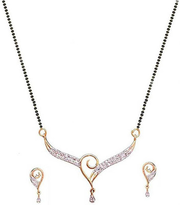 CIFRA Alloy Gold-plated Black Jewellery Set(Pack of 1)