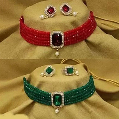 SHRISHTI FASHION Alloy Gold-plated Multicolor Jewellery Set(Pack of 2)