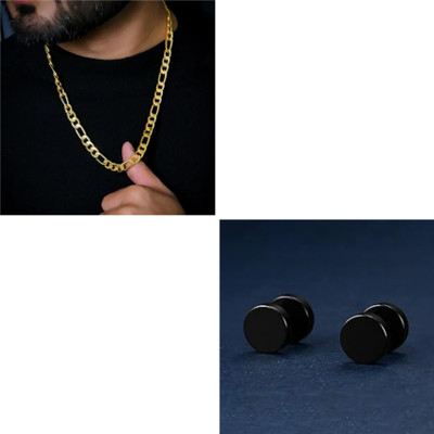 MAATRCHAAYA Stainless Steel Gold-plated, Titanium Gold, Black Jewellery Set(Pack of 2)
