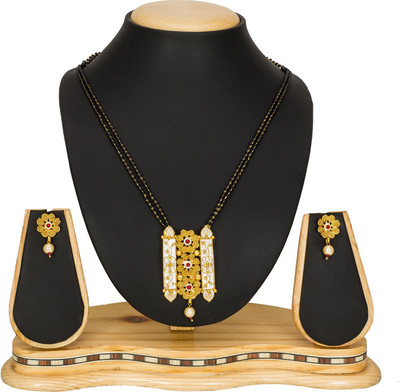 LUXOR Alloy Gold-plated Black, Gold Jewellery Set(Pack of 1)