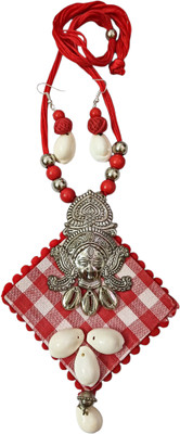 Soundarya boutique Fabric White, Red Jewellery Set(Pack of 1)