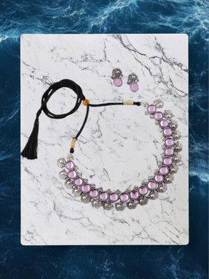 Matram Alloy Rhodium White Jewellery Set(Pack of 1)