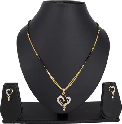 Opus Gems Alloy Gold-plated Black Jewellery Set(Pack of 3)